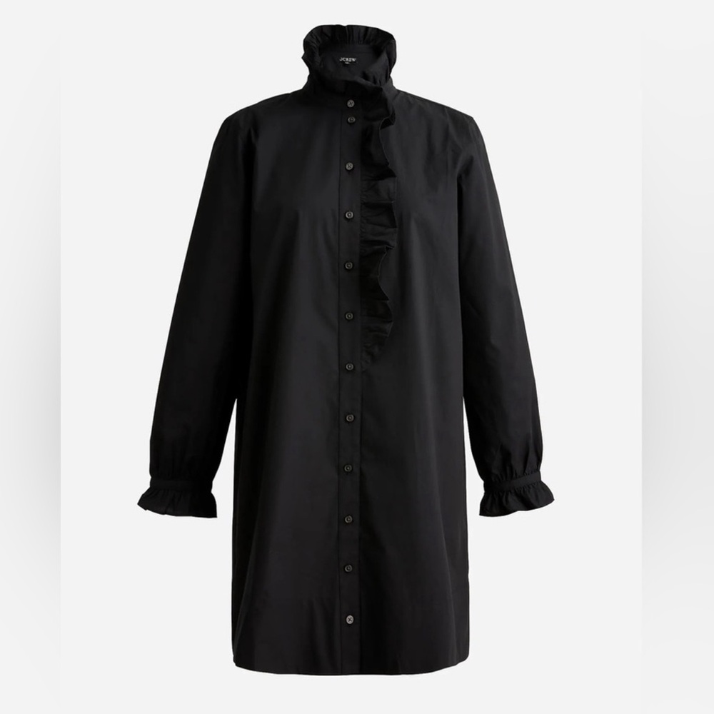 J Crew cottage poplin shirt dress black size 24